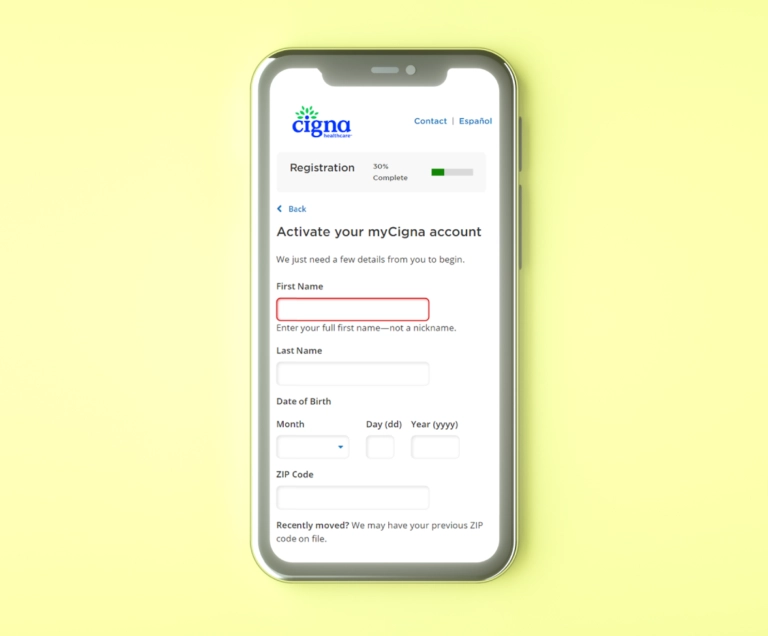 StepbyStep Cigna Online Account Registration Texas Medical Care Plans